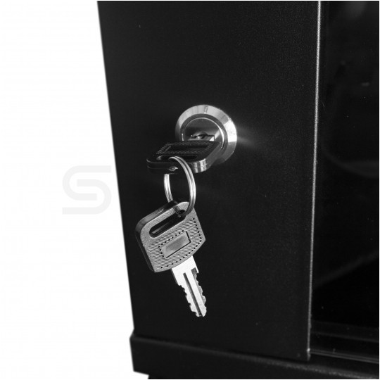 Szafa wisząca RACK 19" 15U 450mm drzwi szklane czarna GTS zdejmowane boki Seria AD