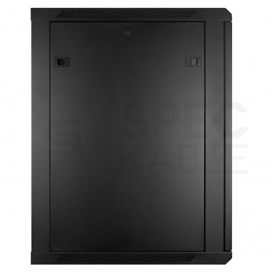 Szafa wisząca RACK 19" 15U 450mm drzwi szklane czarna GTS zdejmowane boki Seria AD