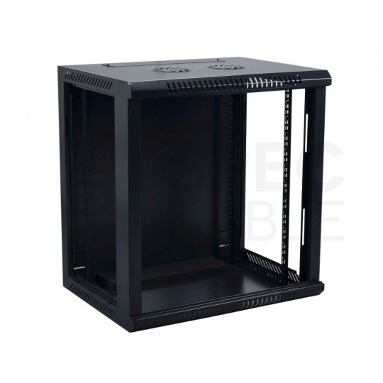 Szafa wisząca RACK 19" 15U 450mm drzwi szklane czarna NEKU TS BOX