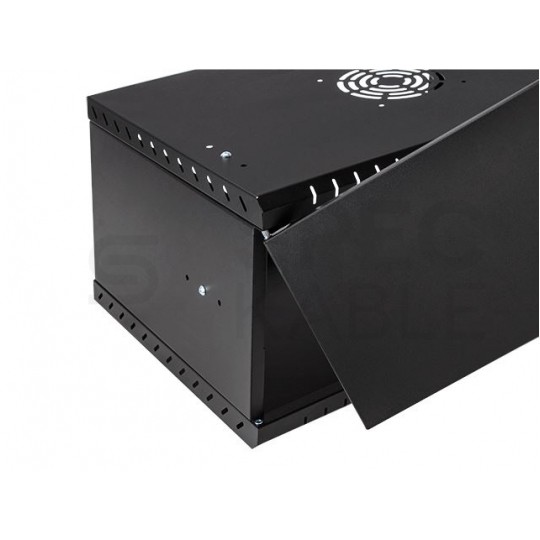 Szafa wisząca RACK 19" 4U 350mm drzwi pełne czarna PRO