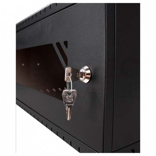 Szafa wisząca RACK 19" 4U 450mm drzwi szklane czarna BOX