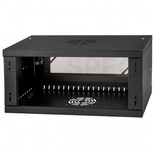 Szafa wisząca RACK 19" 4U 450mm drzwi szklane czarna BOX