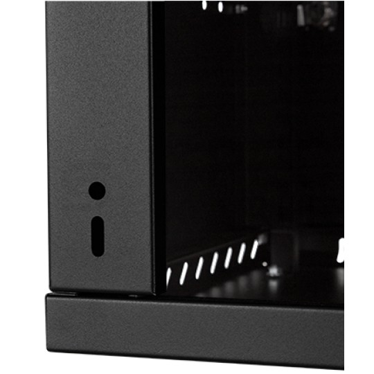 Szafa wisząca RACK 19" 4U 450mm drzwi szklane czarna BOX