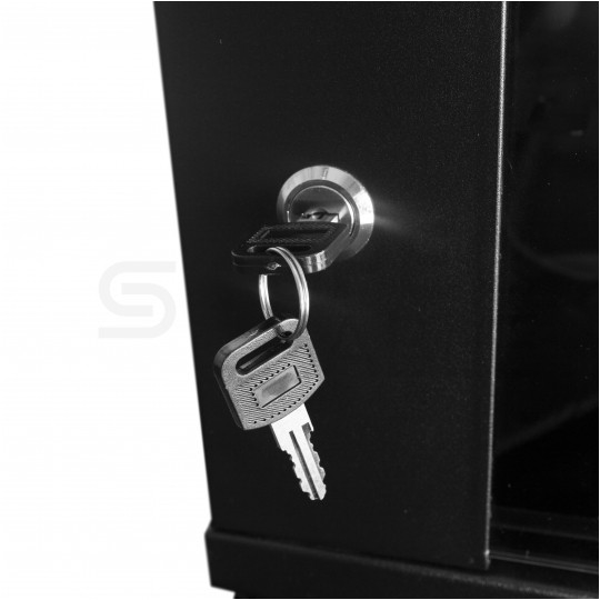 Szafa wisząca RACK 19" 4U 450mm drzwi szklane czarna GTS zdejmowane boki Seria AD