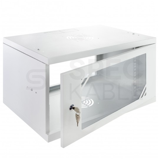 Szafa wisząca RACK 19" 4U 450mm drzwi szklane szara BASIC