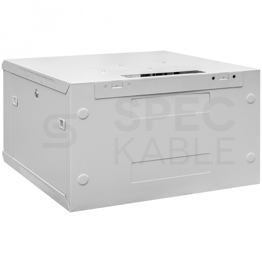 Szafa wisząca RACK 19" 4U 450mm drzwi szklane szara TOTEN