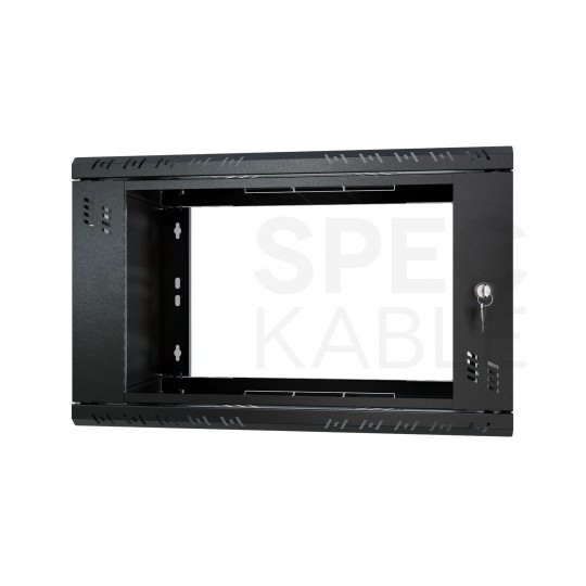 Szafa wisząca RACK 19" 6U 350mm drzwi szklane czarna ECO BOX