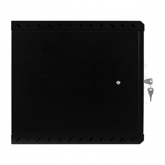 Szafa wisząca RACK 19" 6U 350mm drzwi szklane czarna z półką i maskownicą PRO LIGHT