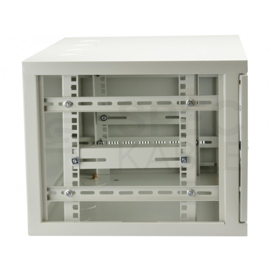 Szafa wisząca RACK 19" 6U 400mm drzwi szklane szara GT