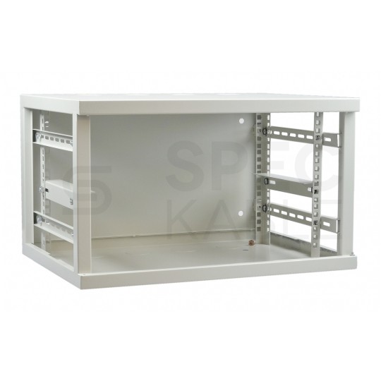 Szafa wisząca RACK 19" 6U 400mm drzwi szklane szara GT