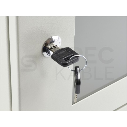 Szafa wisząca RACK 19" 6U 400mm drzwi szklane szara GT