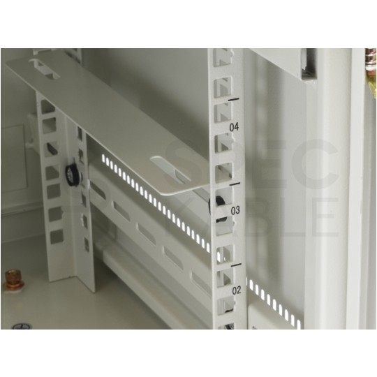Szafa wisząca RACK 19" 6U 400mm drzwi szklane szara GT