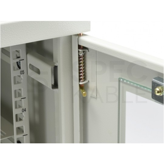 Szafa wisząca RACK 19" 6U 400mm drzwi szklane szara GT