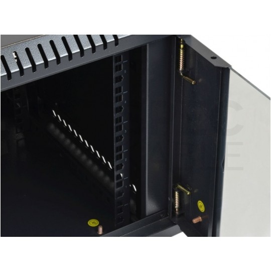 Szafa wisząca RACK 19" 6U 450mm drzwi szklane czarna NEKU TS BOX
