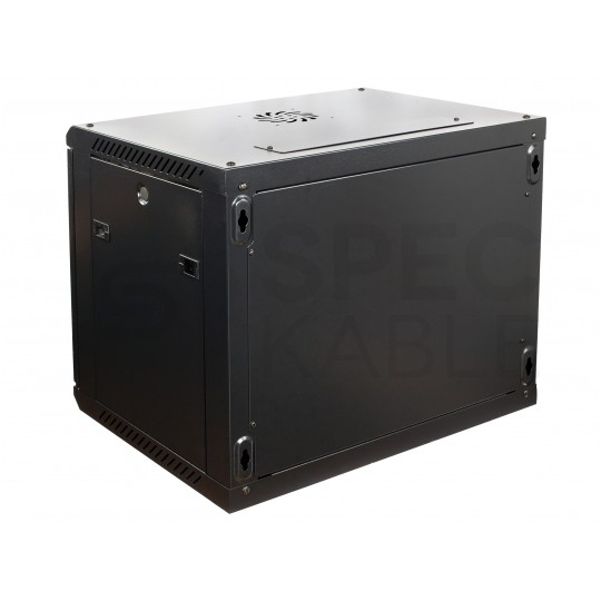Szafa wisząca RACK 19" 9U 450mm drzwi pełne czarna NEKU TS BOX