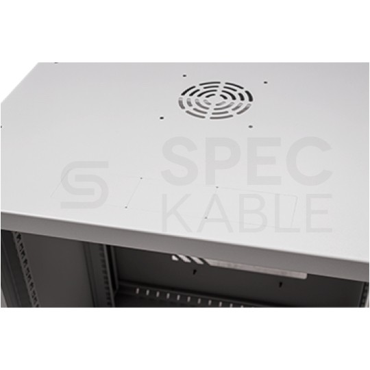 Szafa wisząca RACK 19" 9U 450mm drzwi pełne szara PRO