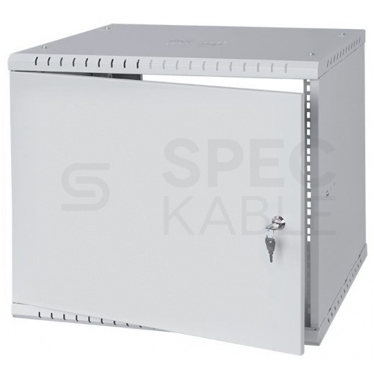 Szafa wisząca RACK 19" 9U 450mm drzwi pełne szara PRO