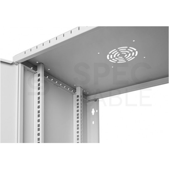 Szafa wisząca RACK 19" 9U 450mm drzwi pełne szara PRO