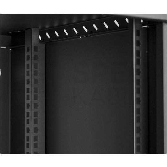 Szafa wisząca RACK 19" 9U 450mm drzwi szklane czarna PRO