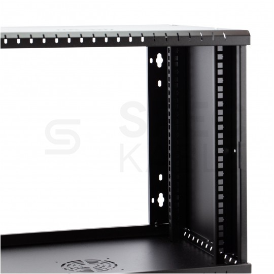 Szafa wisząca RACK 19" 9U 450mm drzwi szklane czarna PRO