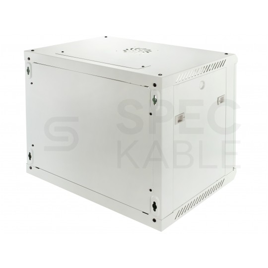 Szafa wisząca RACK 19" 9U 450mm drzwi szklane szara NEKU TS BOX