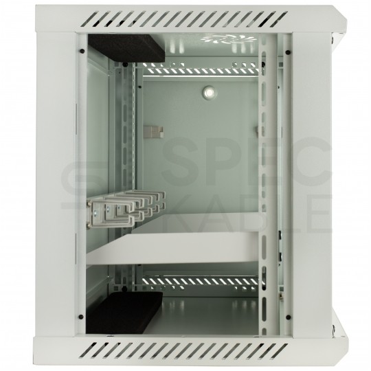 Szafa wisząca RACK 19" 9U 450mm drzwi szklane szara NEKU TS BOX