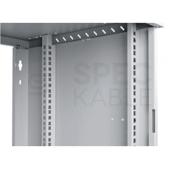 Szafa wisząca RACK 19" 9U 450mm drzwi szklane szara PRO