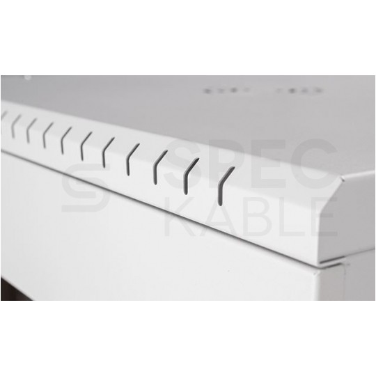 Szafa wisząca RACK 19" 9U 450mm drzwi szklane szara PRO