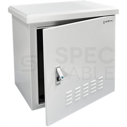 Szafa wisząca RACK 19" 9U 450mm zewnętrzna hermetyczna drzwi pełne z zamkiem szara IP55 ALANTEC