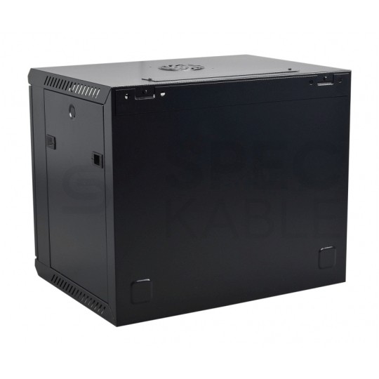 Szafa wisząca RACK 19" 9U 600mm drzwi szklane czarna NEKU TS BOX