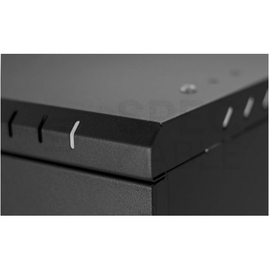 Szafa wisząca RACK 19" 9U 600mm drzwi szklane czarna PRO