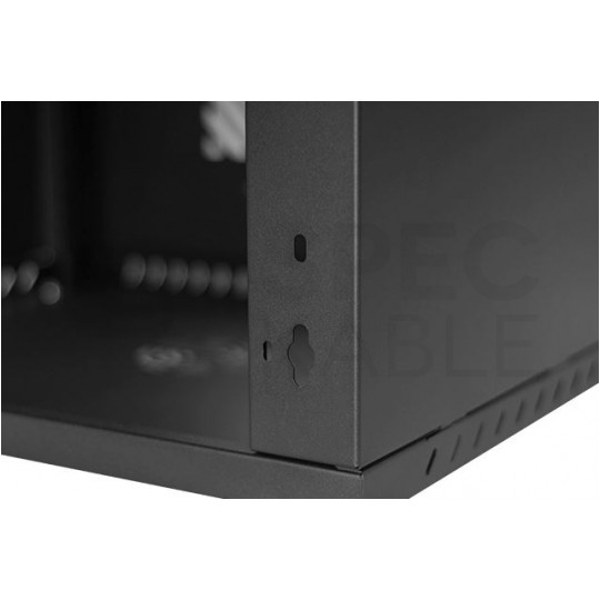 Szafa wisząca RACK 19" 9U 600mm drzwi szklane czarna PRO