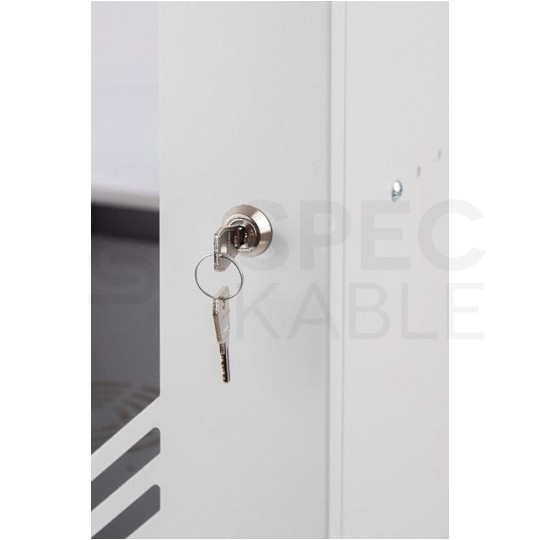 Szafa wisząca RACK 19" 9U 600mm drzwi szklane szara PRO