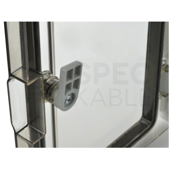 Szafka hermetyczna IP65 rozdzielnica plastikowa 300x210x130mm z płytą montażową szara z przezroczystymi drzwiami