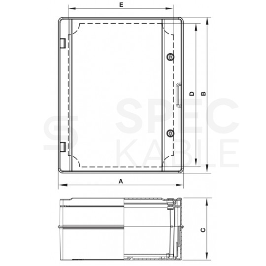 Szafka hermetyczna IP65 rozdzielnica plastikowa 310x410x230mm z płytą montażową szara nieprzezroczysta