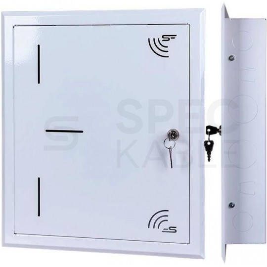 Szafka multimedialna lokalowa 340x400x75mm biała podtynkowa
