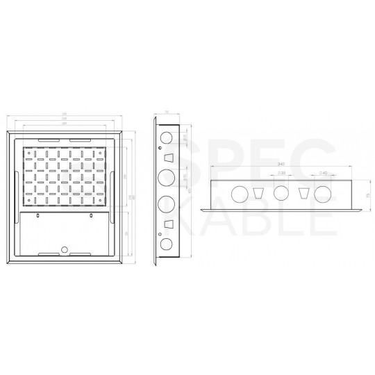 Szafka multimedialna lokalowa 340x400x75mm biała podtynkowa