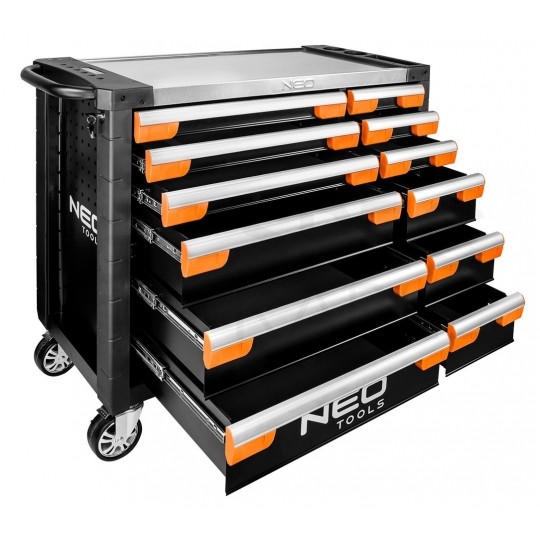 Szafka na narzędzia wózek warsztatowy pusty 12 szuflad 1105x465x825mm PRO NEO 84-225