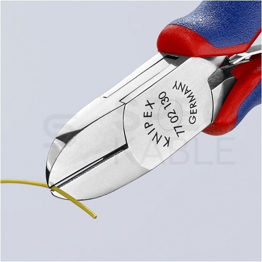 Szczypce boczne tnące dla elektroników 130mm precyzyjne okragłe ze ścięciem KNIPEX 77 02 130