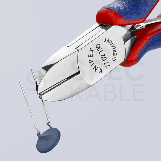 Szczypce boczne tnące dla elektroników 130mm precyzyjne okragłe ze ścięciem KNIPEX 77 02 130