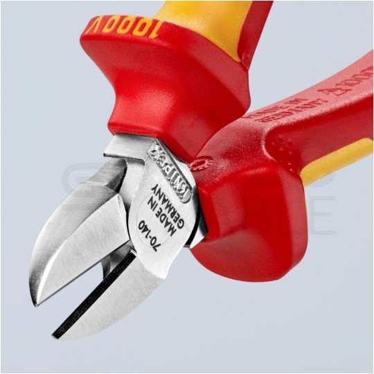 Szczypce boczne tnące uniwersalne 140mm chromowane izolowane VDE 1kV dla elektryka KNIPEX 70 06 140
