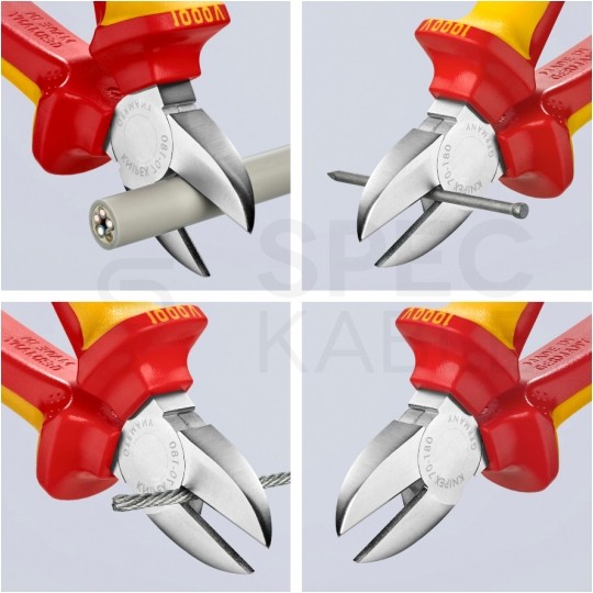 Szczypce boczne tnące uniwersalne 160mm chromowane izolowane VDE 1kV dla elektryka KNIPEX 70 06 160