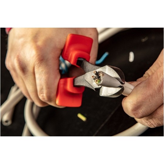 Szczypce boczne tnące ze zwiększonym przełożeniem 180mm chromowane izolowane NEO 01-231