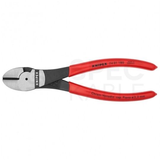 Szczypce boczne tnące ze zwiększonym przełożeniem 180mm fosforanowane KNIPEX 74 01 180