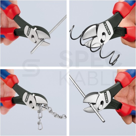 Szczypce boczne tnące ze zwiększonym przełożeniem 180mm wielokomponentowe KNIPEX 73 72 180