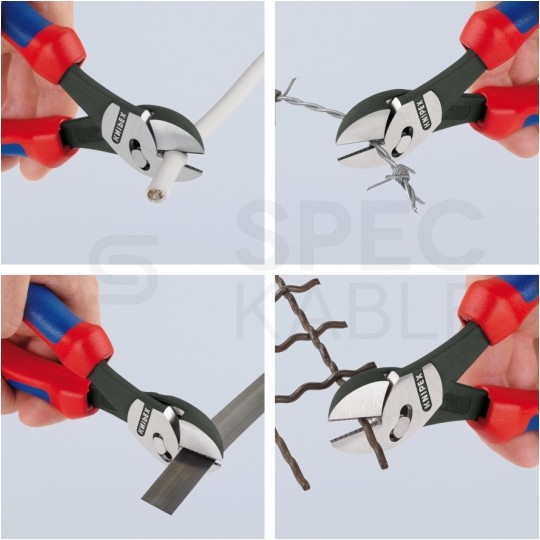 Szczypce boczne tnące ze zwiększonym przełożeniem 180mm wielokomponentowe KNIPEX 73 72 180