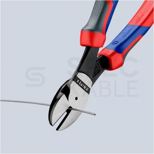 Szczypce boczne tnące ze zwiększonym przełożeniem 200mm fosforanowane KNIPEX 74 02 200