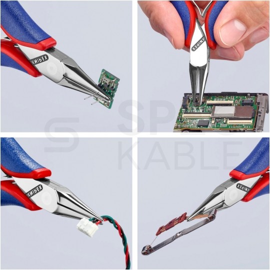 Szczypce chwytające dla elektroników 115mm precyzyjne proste KNIPEX 35 22 115