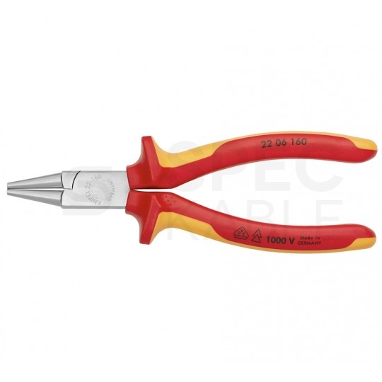 Szczypce chwytające okrągłe 160mm izolowane VDE 1kV dla elektryka KNIPEX 22 06 160