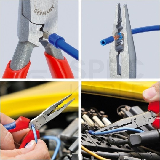 Szczypce chwytające wydłużne 160mm powlekane półokrągłe dla elektryków KNIPEX 13 01 160